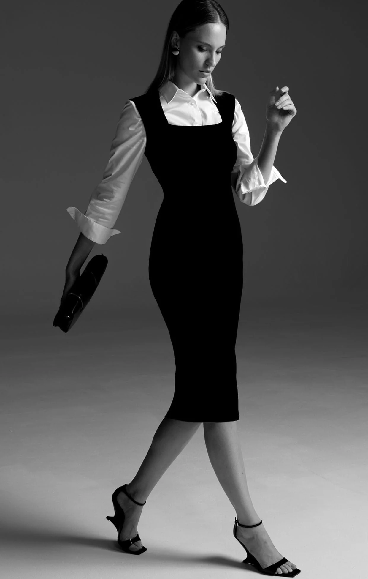 IRIS CAP SLEEVE DRESS IN BLACK - Image 6