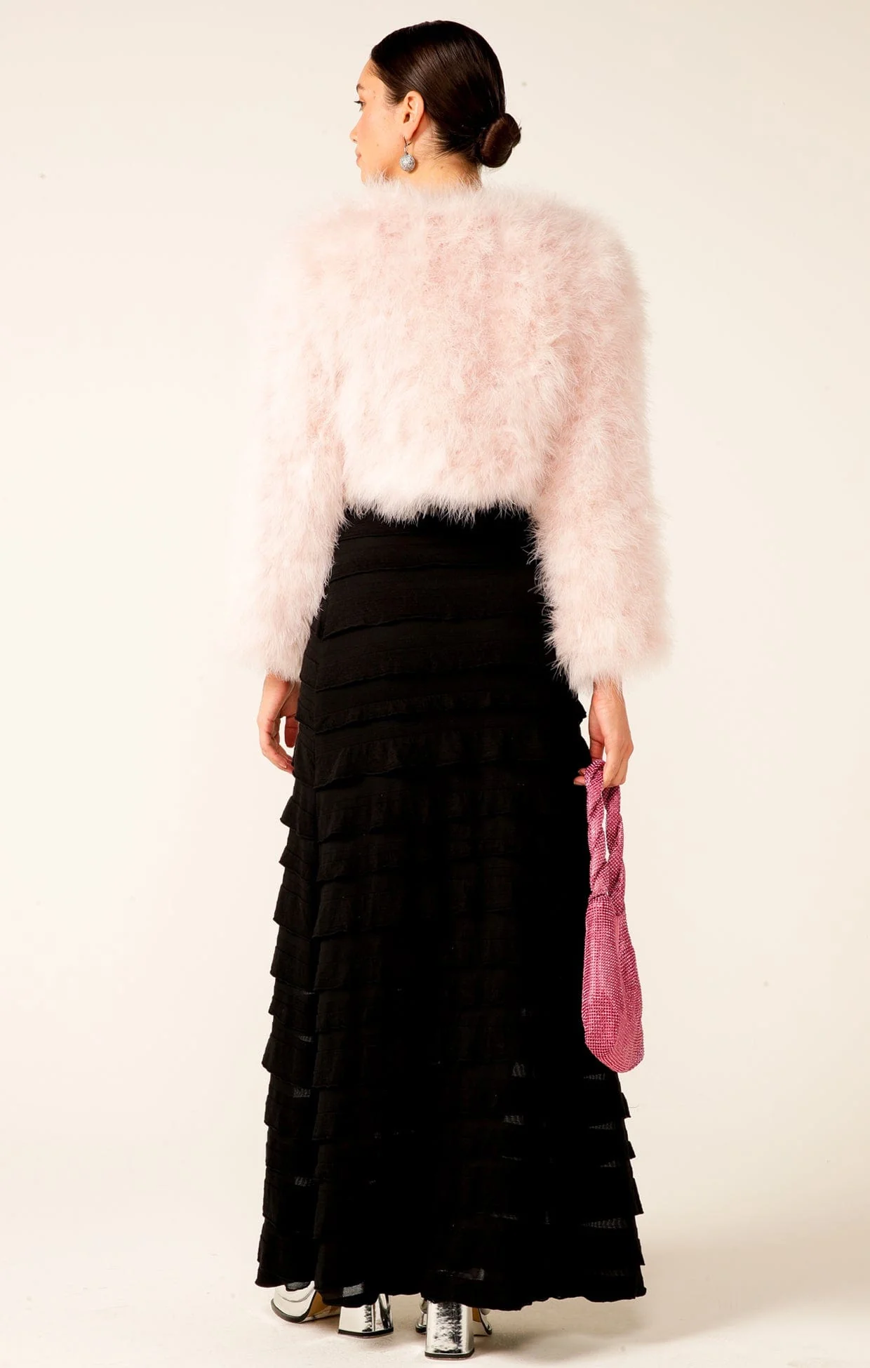 LUXE FEATHER JACKET IN BABY PINK - Image 8