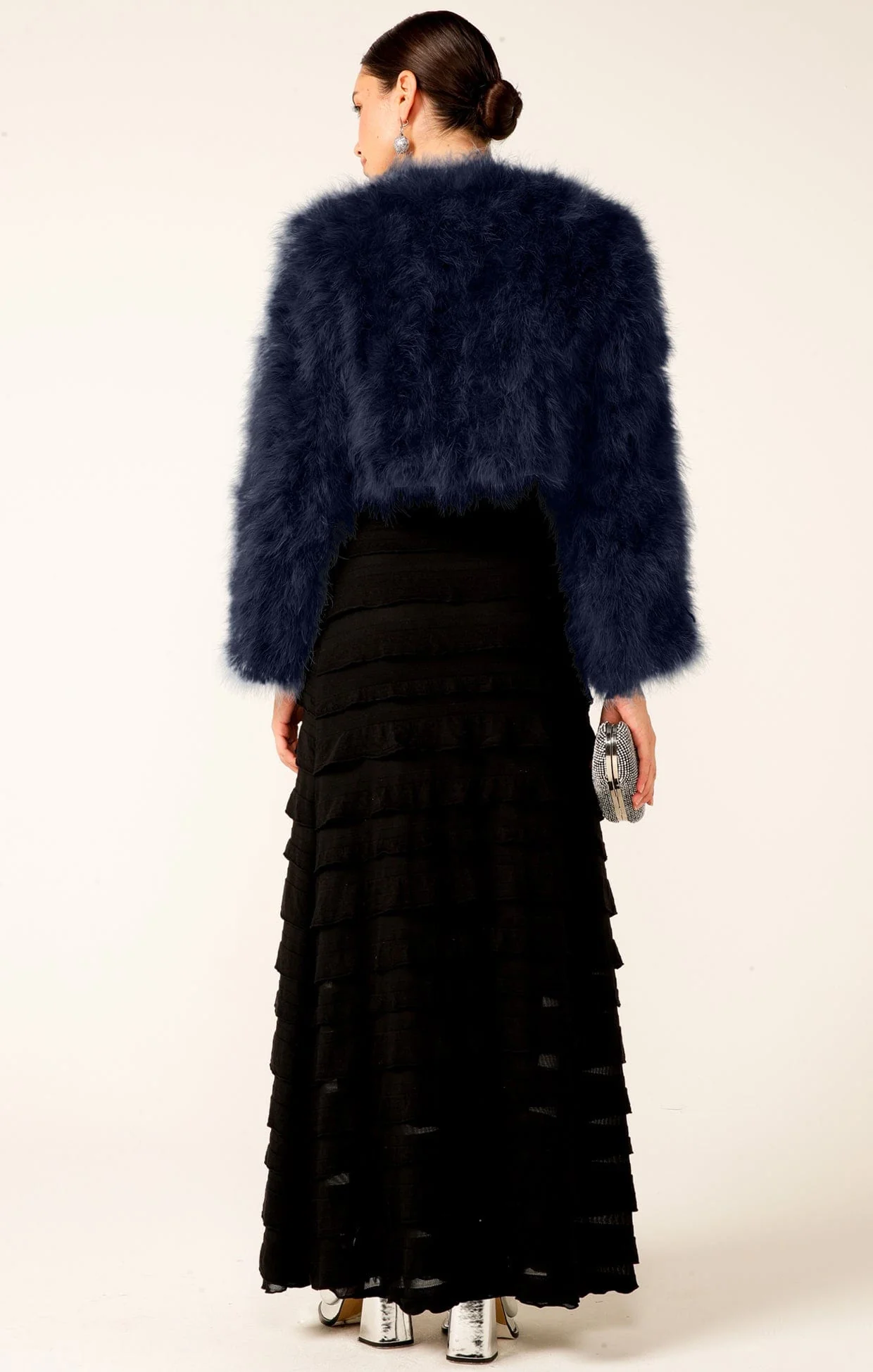 LUXE FEATHER JACKET IN NAVY - Image 7