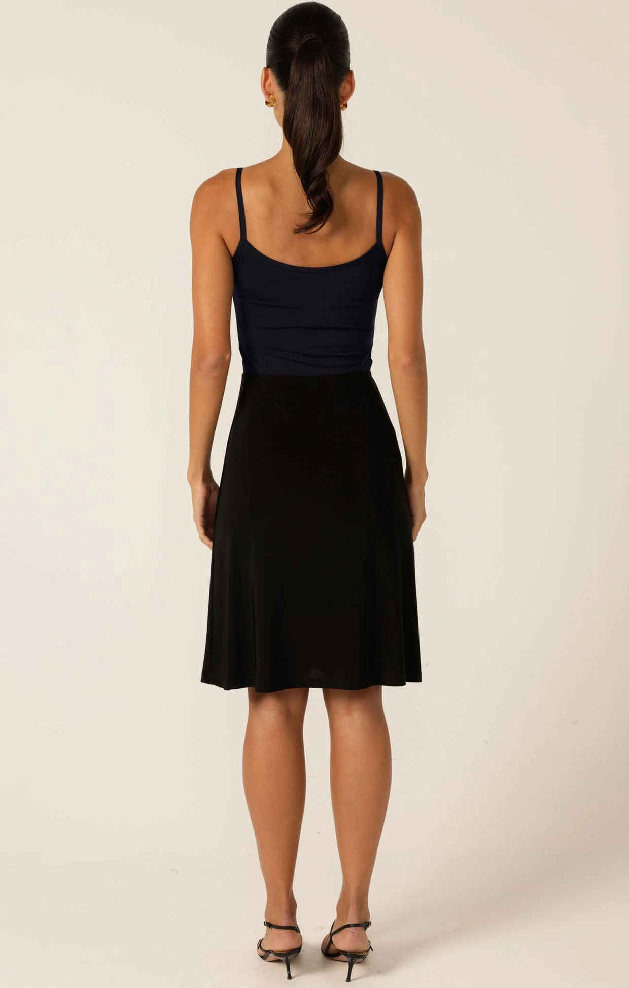 RUCHED GATHERED CAMI SLIP IN NAVY - Image 5