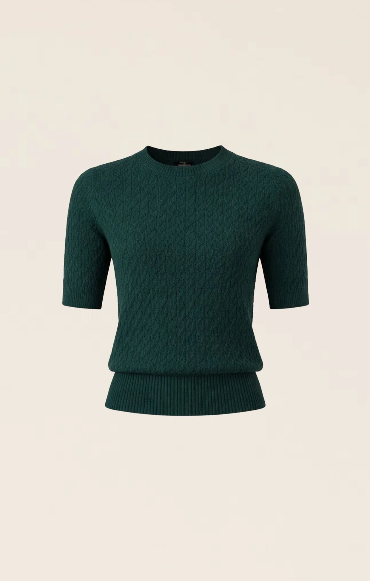 SHORT SLEEVE GROVE KNIT TOP IN FOREST - Image 8