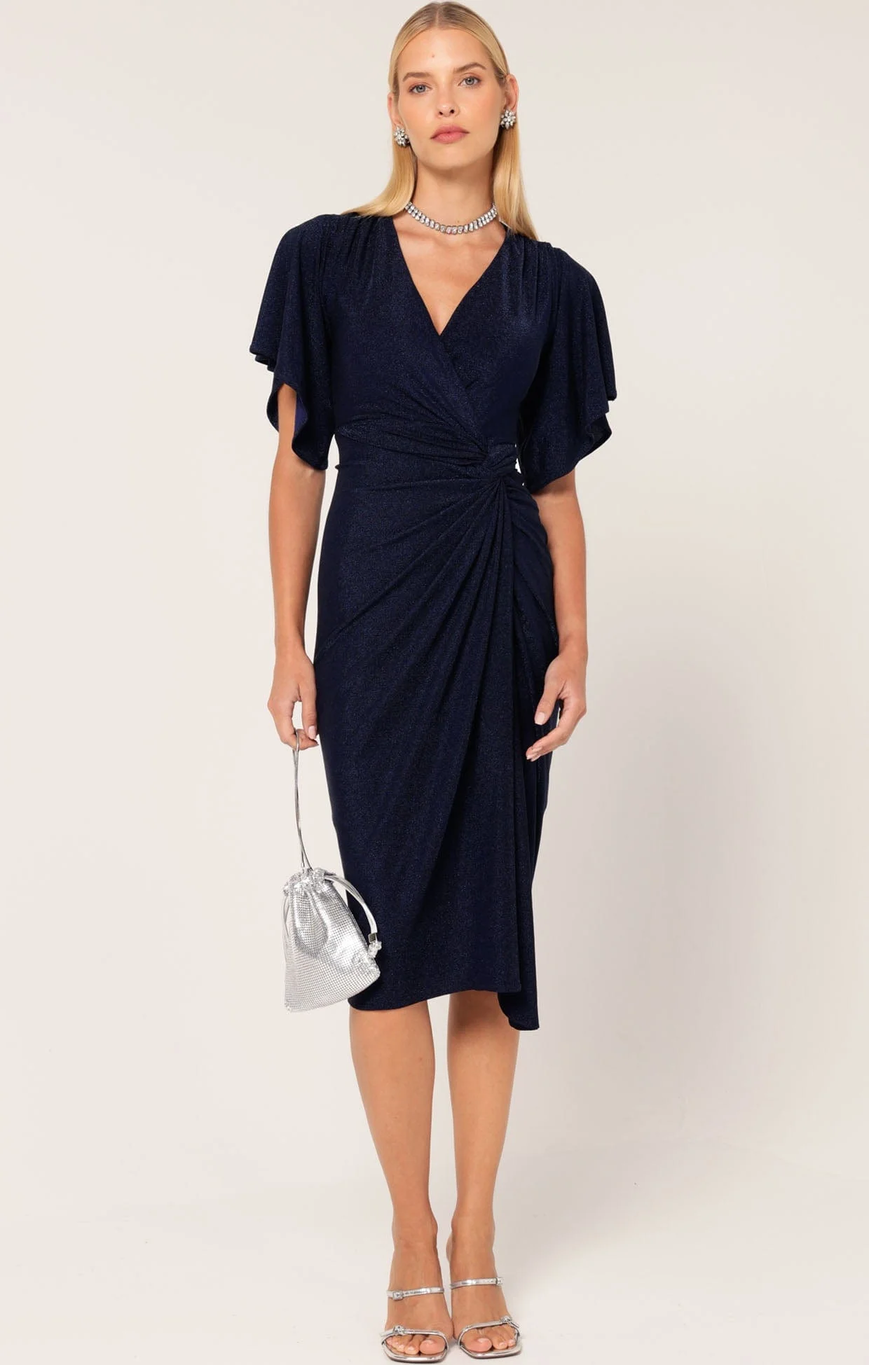 THE EMPORIUM DRESS IN NAVY - Image 5